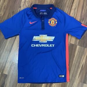 Nike Manchester United 2014-15 Third Kit Men's S Blue Football Soccer Jersey